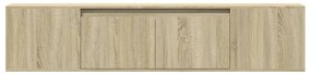 Móvel de parede p/ TV luzes LED 180x31x39,5 cm carvalho sonoma