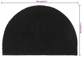 Tapete de porta semicircular 40x60 cm fibra coco tufada preto