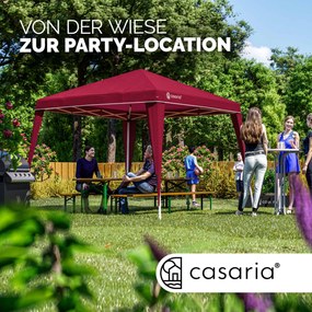 Tenda dobrável Popup Capri festas, eventos, feiras 3x3m com Saco de transporte vermelho vinho