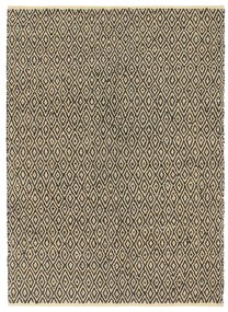 vidaXL Tapete chindi tecido à mão couro algodão 160x230 cm preto