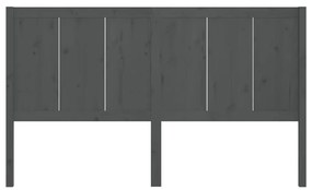 Cabeceira de cama 125,5x4x100 cm pinho maciço cinzento