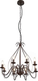 Candeeiro de candelabros inteligente castanho ferrugem 8 luzes incl. Wifi B35 - Giuseppe