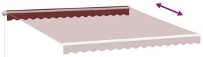 Toldo retrátil manual com luz LED 400x300 cm bordô
