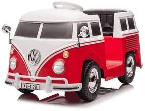 Carro elétrico para crianças Volkswagen Pão de Forma T1 12V Clássica com pneus de borracha Vermelha