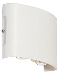 Candeeiro de parede exterior branco com LED 4 luzes IP54 - Silly Moderno