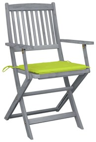 Cadeiras exterior dobráveis c/ almofadões 2 pcs acácia maciça
