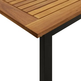 Conj. jantar p/ jardim 9 pcs madeira de acácia maciça e metal