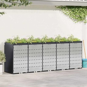 vidaXL Armazenamento para Lixeiras Móveis para 3 Caçambas Antracite