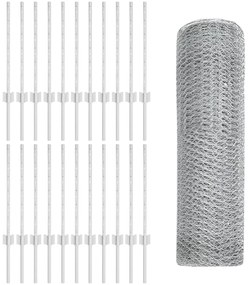 Postes de Cerca 11 pcs U-Channel 60 cm Aço Galvanizado