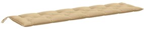 Almofadões banco jardim 2pcs 200x50x7cm mesclado tecido bege