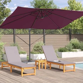 Guarda-Sol Cantilever Roma Vermelho Bordeaux 352x251x260 cm em Alumíni