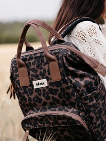 Mochila muda-fraldas Wellington, da BEABA castanho estampado