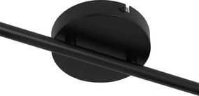 Candeeiro de teto preto com vidro fumê 2 luzes ajustáveis - Laura