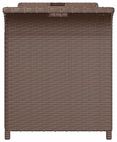 Banco de jardim com almofadão 116x46x57 cm vime PE castanho