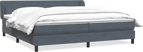 vidaXL Cama com molas/colchões 200x220 cm veludo cinzento-escuro
