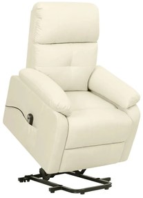 vidaXL Poltrona elevatória tecido cor creme