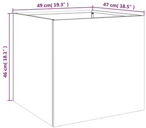 Vaso/floreira 49x47x46 cm aço antracite