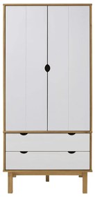 Roupeiro OTTA 76,5x53x172 cm pinho maciço castanho/branco