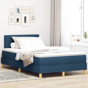 Cama Box Spring com Colchão Azul 120x200 cm Tecido