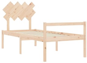 Cama para idosos com cabeceira 90x200 cm madeira maciça