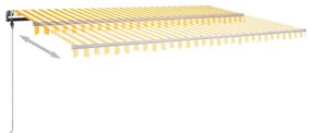 Toldo retrátil manual independente 500x300 cm amarelo e branco