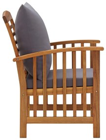 4 pcs conj. lounge jardim c/ almofadões madeira acácia maciça