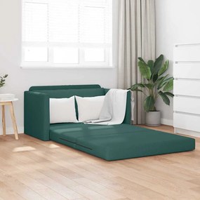 vidaXL Sofá Cama 2-em-1 Verde Escuro 124x71x78 cm Tecido
