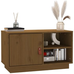 Móvel de TV 70x34x40 cm madeira de pinho maciça castanho mel