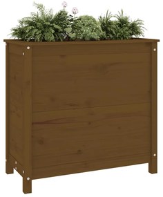 Vaso/floreira de jardim 82,5x40x78 cm pinho maciço castanho-mel