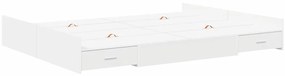 Estrado de cama com arrumação com gaveta com cabeceira Branco 140 x 19