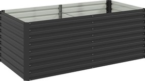 Outsunny Jardineira elevada galvanizada retangular para exterior - fundo aberto - 160 x 80 x 60 cm, cinza | Aosom Portugal