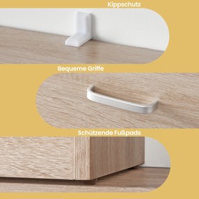 Sapateira com gavetas 60 x 24 x 120 cm  cor de carvalho