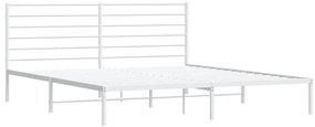 Estrutura de cama com cabeceira 200x200 cm metal branco