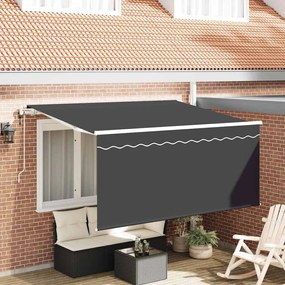 vidaXL Toldo Retrátil Manual Cinzento-escuro 300 x 200 cm Poliéster