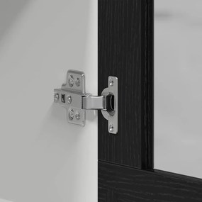 Armário de Vidro Suspenso em Carvalho Preto da 80x31x60 cm, feito de m