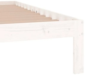 Estrutura de cama casal 135x190 cm madeira maciça branco