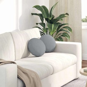 vidaXL Almofadas de Assento 2 pcs Cinzento-claro Ø30 x 13 cm tecido