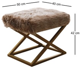 Pouffe Capraz – Castanho Dourado – 50x42x40 cm