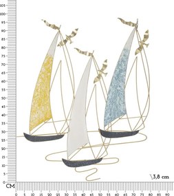 PAINEL DE PAREDE DE FERRO VELA COLOR 78,7X3,8X97,8 CM MULTICOLORIDO