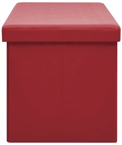 Banco de arrumação dobrável PVC vermelho tinto