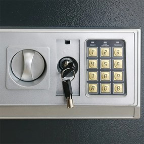 Cofre Eletrônico com Prateleira Cinza Escuro 35x25x25 cm Aço