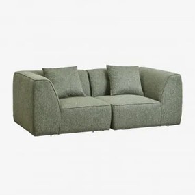 Sofá Modular De 2 Peças Estofado Cardea Bouclé Verde Sálvia - Sklum