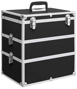 vidaXL Caixa de maquilhagem 37x24x40 cm alumínio preto