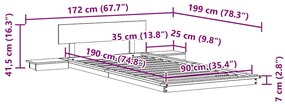 Estrado de Cama com Mesas de Cabeceira 90x190cm Madeira Maciça