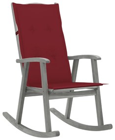 3064218 vidaXL Cadeira de baloiço com almofadões acácia maciça cinzento