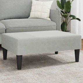 vidaXL Apoio de pés 77x55x31 cm veludo cinzento-claro