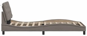 Estrutura de cama sem colchão 80x200 cm tecido cinzento