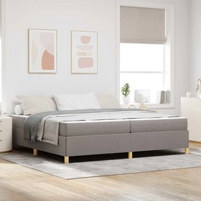 vidaXL Cama Box com colchão Taupe e Branco 200 x 200 cm tecido