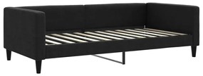 Sofá-cama com gavetão e colchões 100x200 cm tecido preto