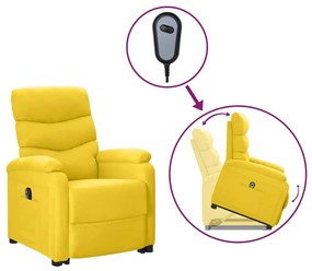 3100314 vidaXL Poltrona elevatória tecido amarelo mostarda